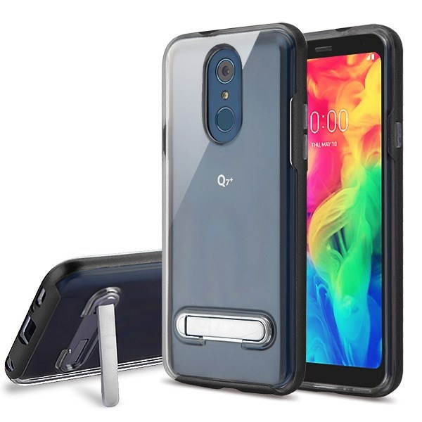 Black/Transparent Clear Hybrid Protector Cover (w/ Magnetic Stand) for Q7+,Q7