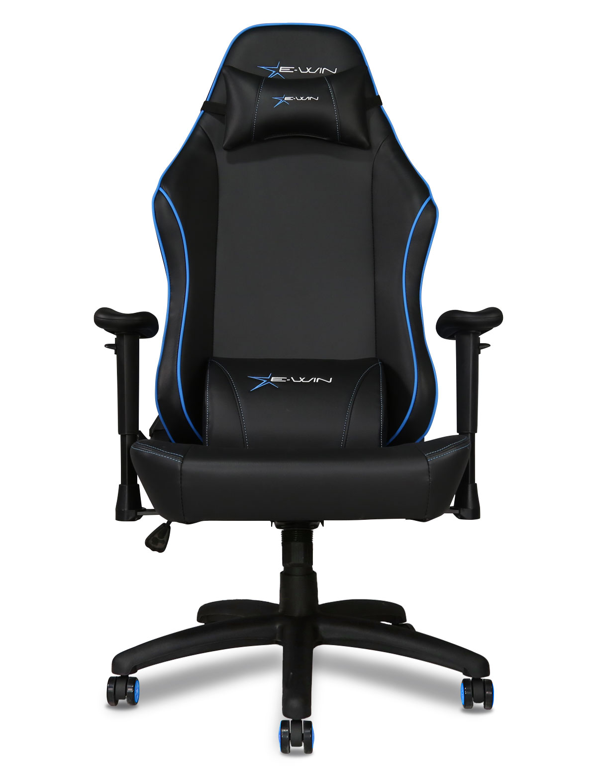 EWin Gaming and Office Chair KTC Knight Series Ergonomic With Head and Back Pillows (Black and Blue)