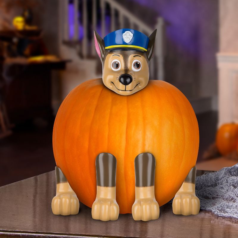 Gemmy Pumpkin Push In Chase Police Pup Nick, brown