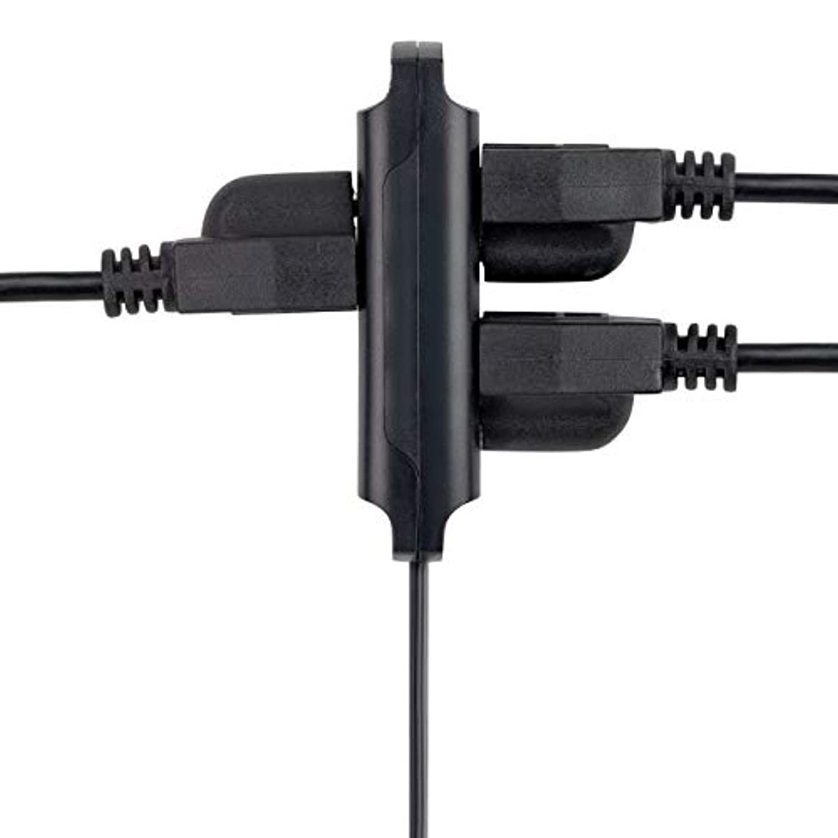 MAXIMM NEW 360 Degree Rotating Flat Extension Cord 3 Feet Multi 3 Outlet Power cord Grounded 16 AWG UL Approved, Black