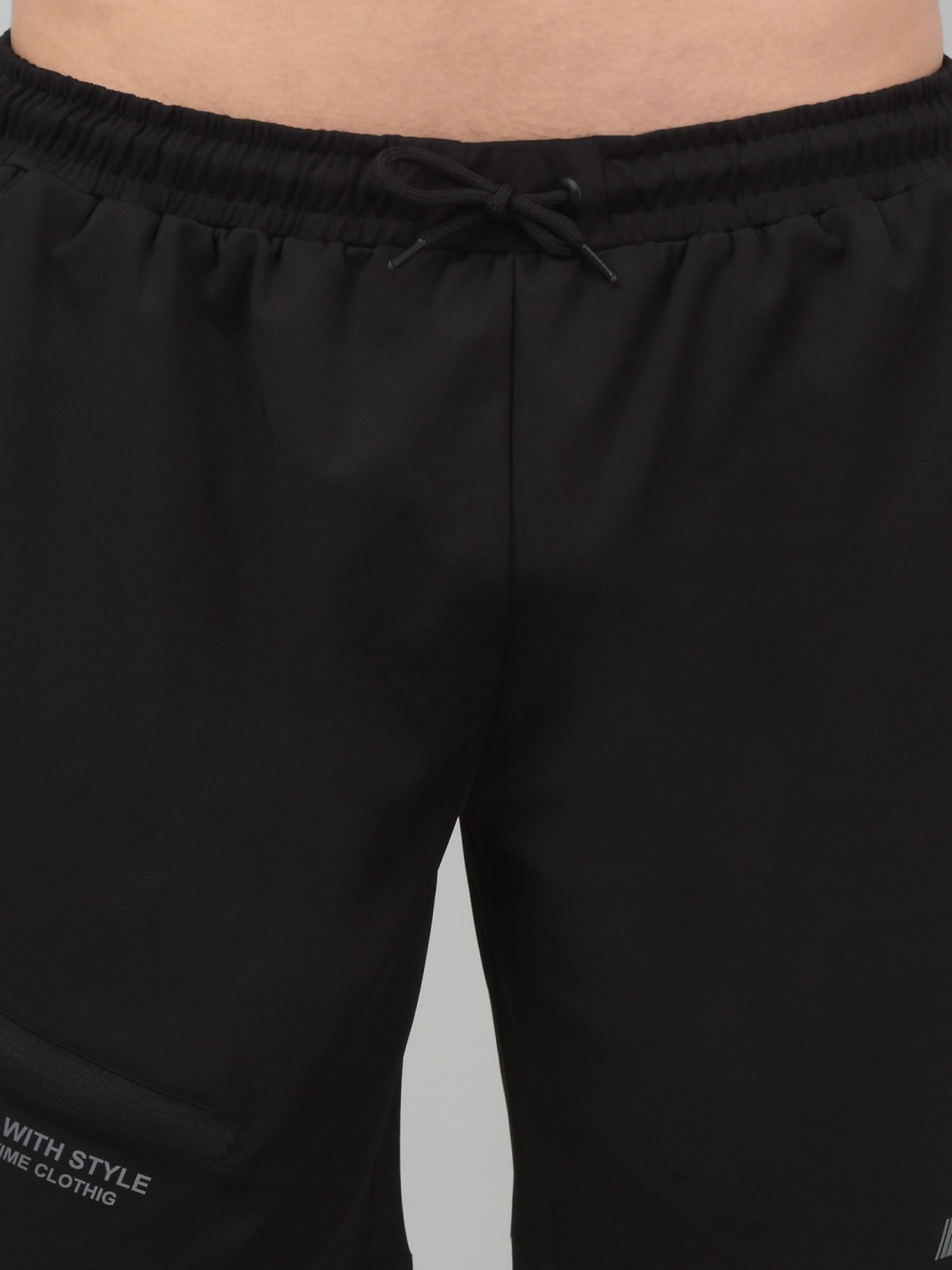 Cantabil Black Regular Fit Sports Shorts