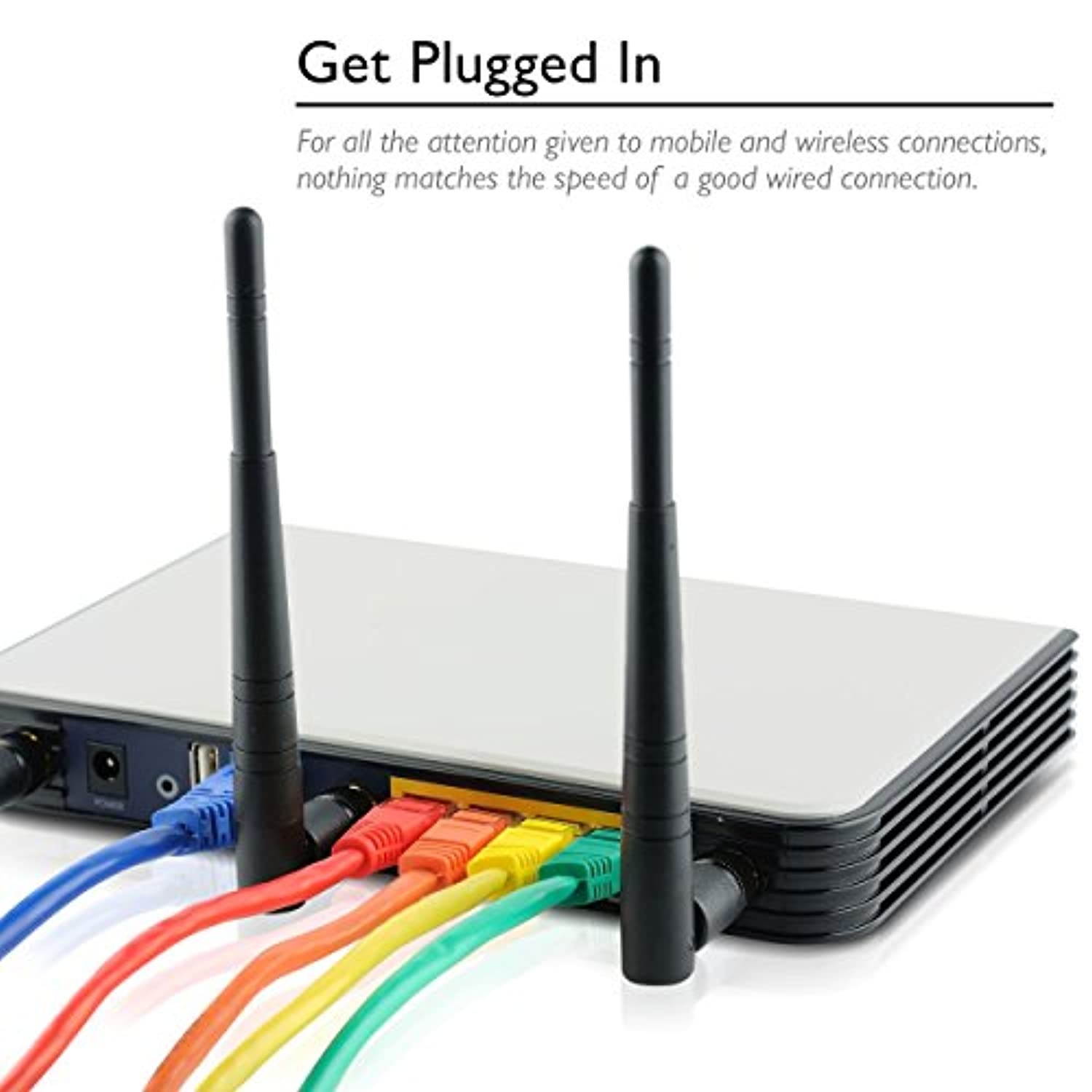 GearIT 20 Pack, Cat 6 Ethernet Cable Cat6 Snagless Patch 25 Feet - Computer LAN Network Cord, Black - Compatible with 5 Port Switch POE 5port Gigabit