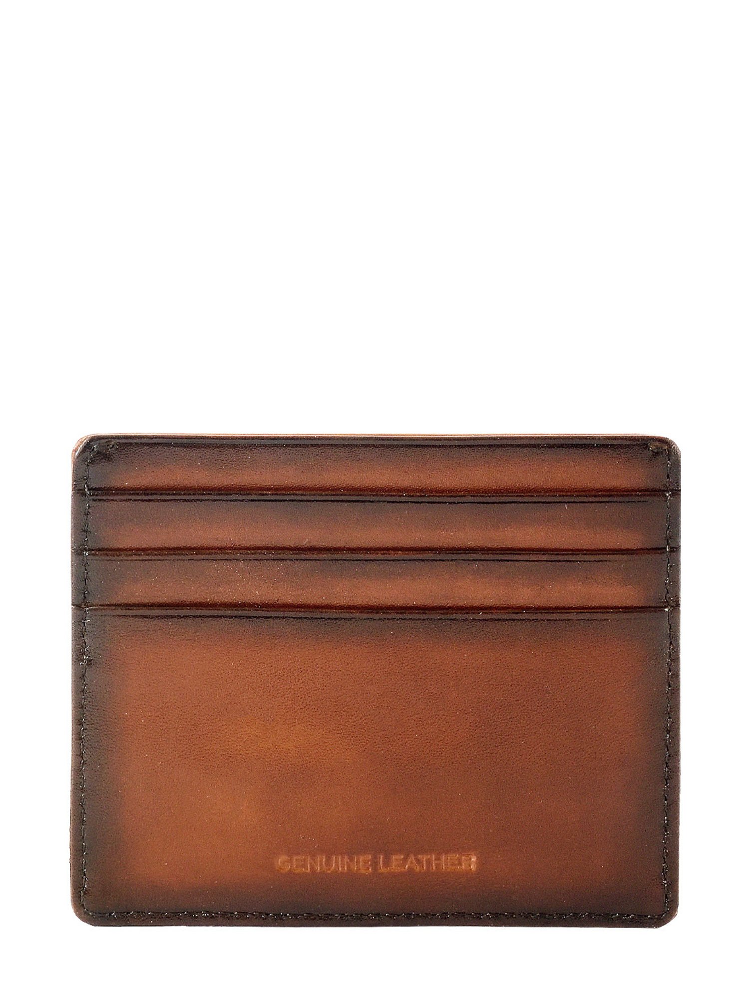 Eske Hanson Tan Textured Leather Card Holder