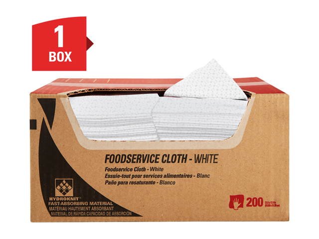 WypAll X50 Extended Use Foodservice Towels Reusable Cloths (06053), Quarterfold, White, 1 Box, 200 Sheets