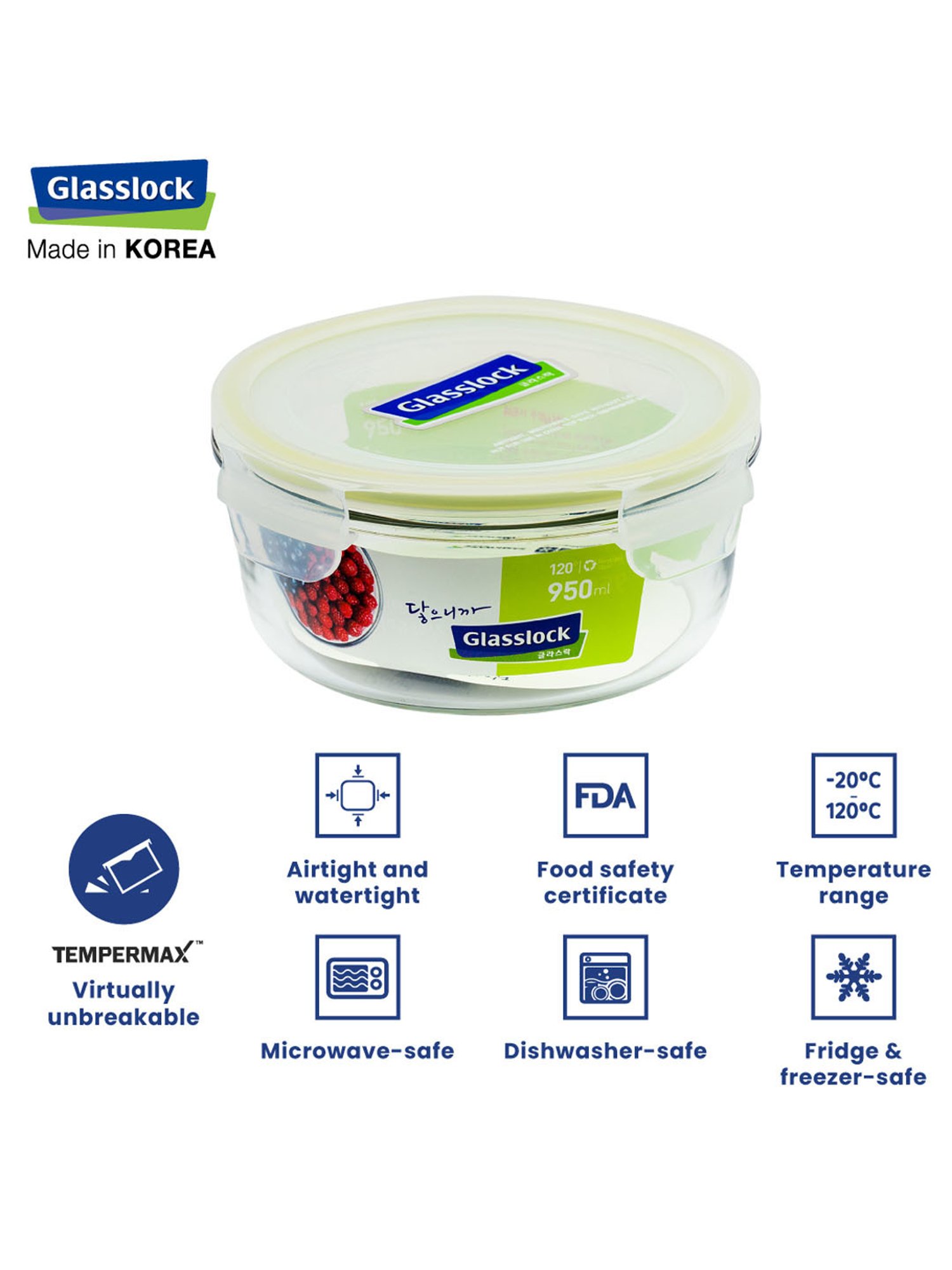 Glasslock Transparent Glass 950 ml Jars and Container