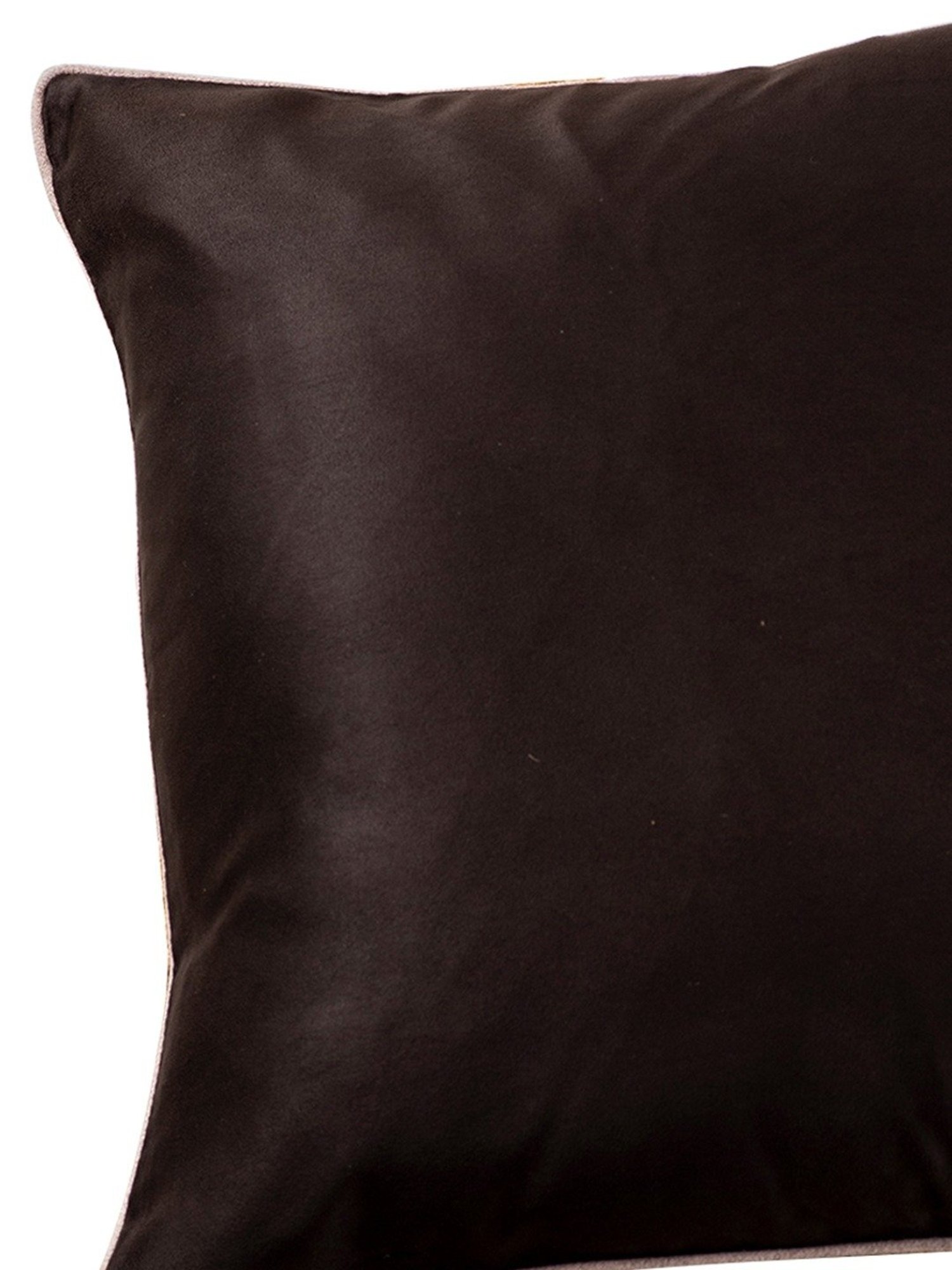 Nestroots Solid Black Silk Cushion Cover