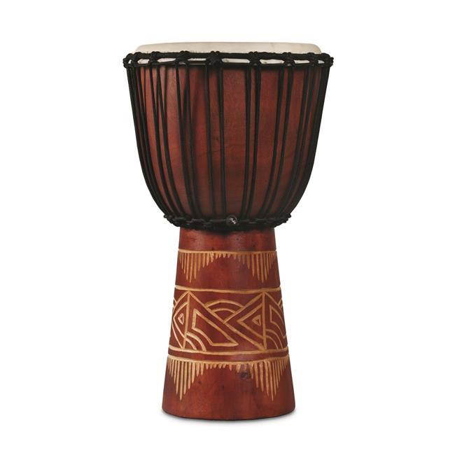 Latin Percussion LP713MR World Beat Wood Art Medium Djembe, Red with Natural