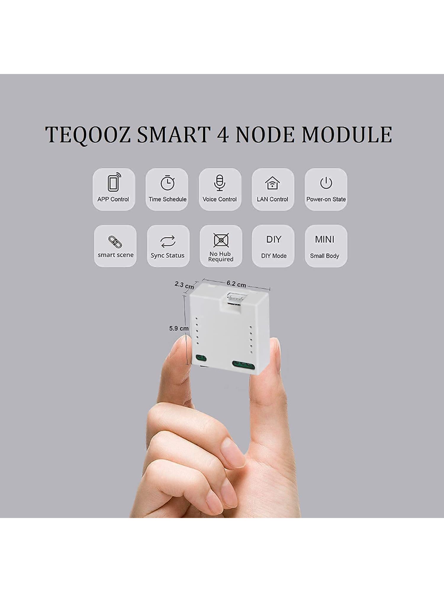 Teqooz WiFi 4 Node Smart Switch 6 Amp Each Retrofit (in-Wall) (White)