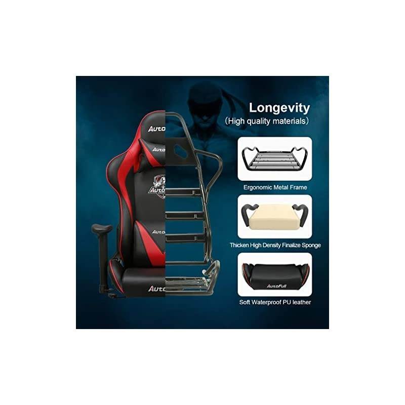 Gaming Chair Racing Style Ergonomic High Back Computer Chair with Height Adjustment, Headrest and Lumbar Support E-Sports Swivel Chair，Black