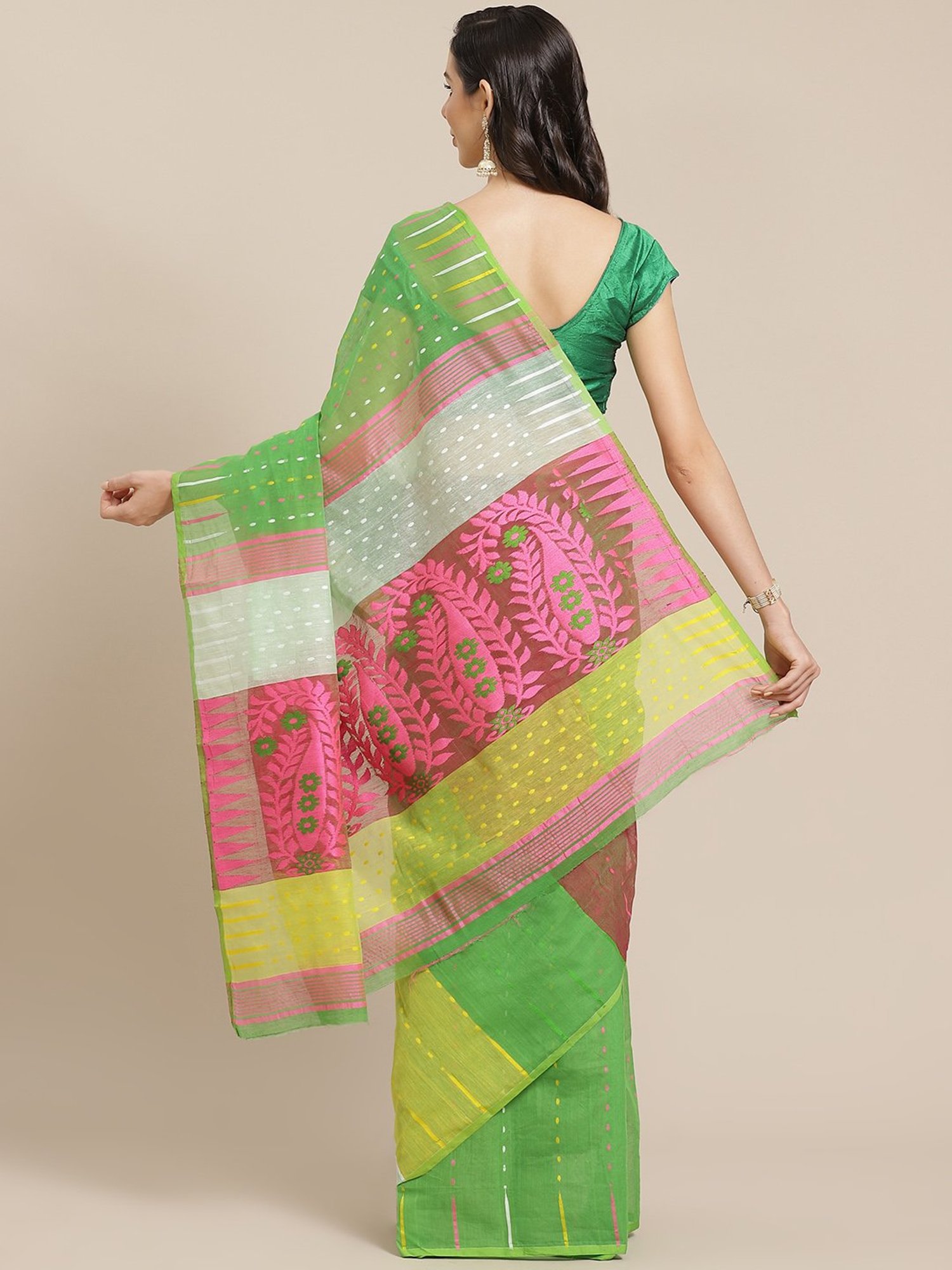 Kalakari India Green Woven Saree