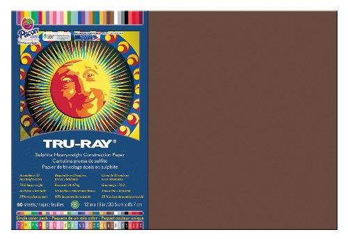 Pacon Tru-Ray Construction Paper 76 lbs. 12 x 18 Dark Brown 50 Sheets/Pack