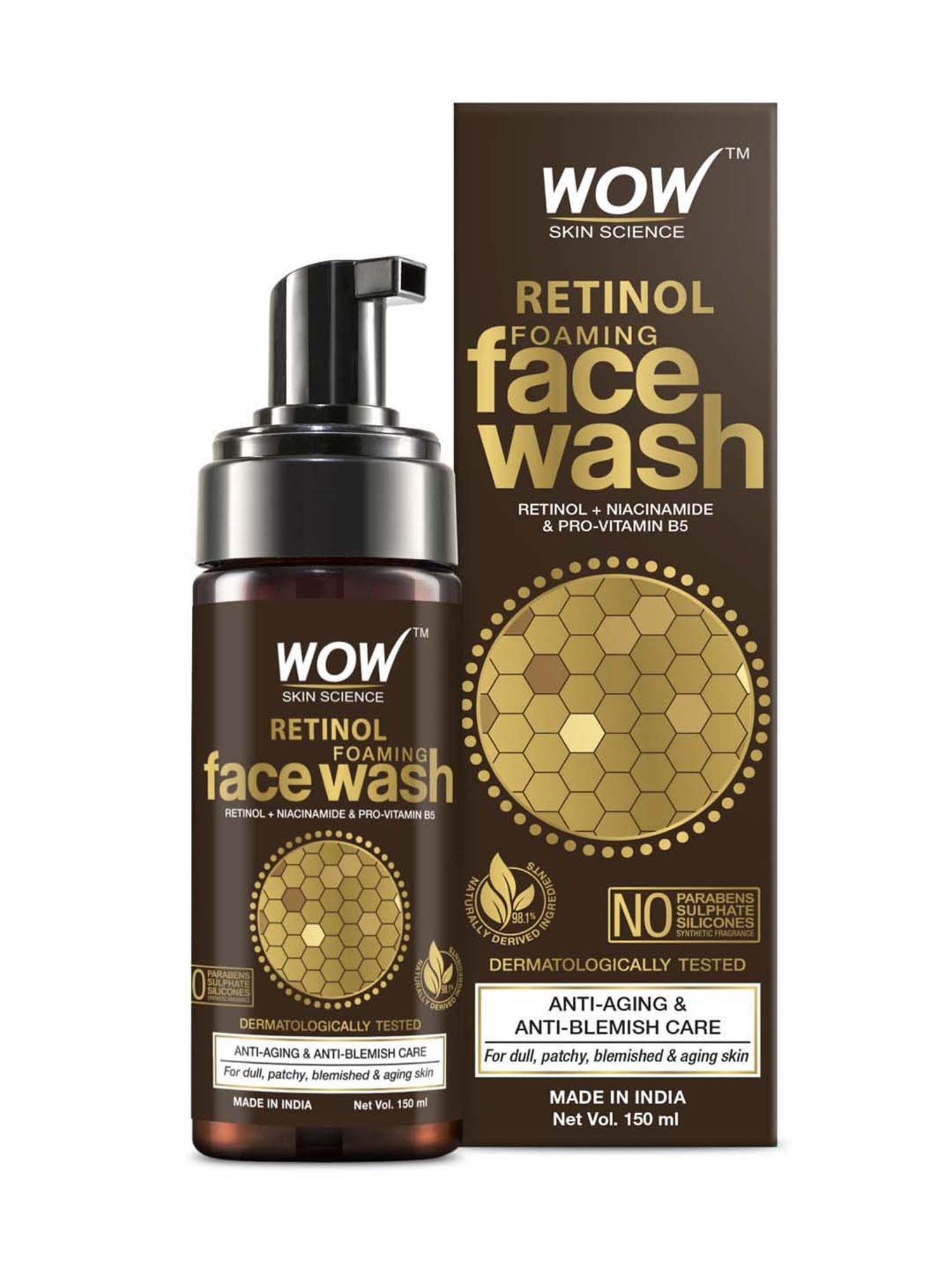 WOW Skin Science Retinol Foaming Face Wash - 150 ml