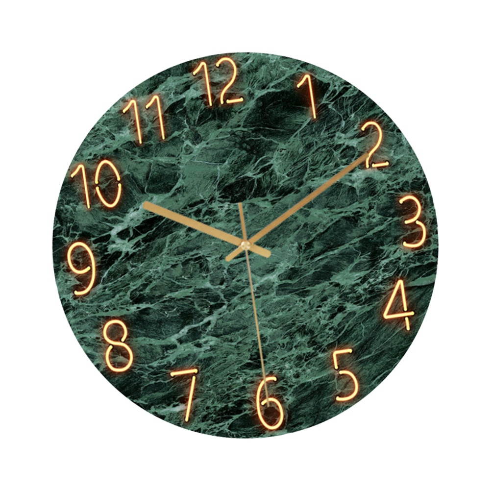 Glass Quartz Wall Clock Modern Silent Clock Hanging Decor for Living Room Bedroom Office (Starry Sky 30)