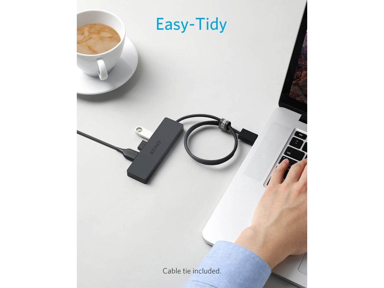 4-Port USB 3.0 Hub, Ultra-Slim Data USB Hub with 2 ft Extended Cable [Charging Not Supported], for MacBook, Mac Pro, Mac mini, iMac, Surface Pro, XPS, PC, Flash Drive, Mobile HDD