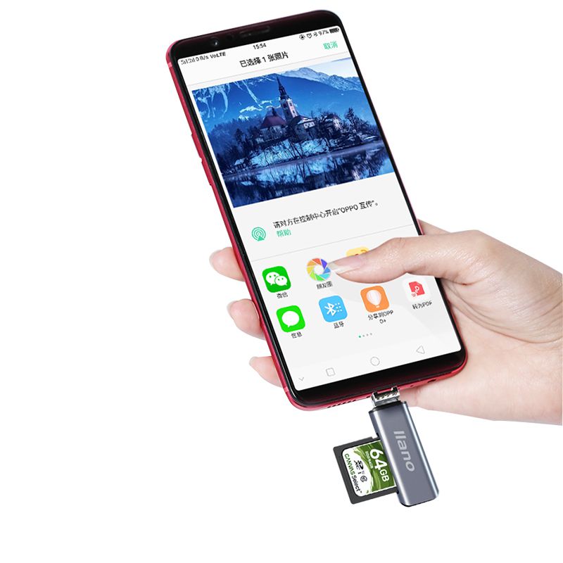 LLANO USB 3.0 Multi Smart Memory Card Reader SD/TF/Micro SD OTG Type c/Micro USB Adapter for Mac/Android/PC/Phone/Laptop/Camera