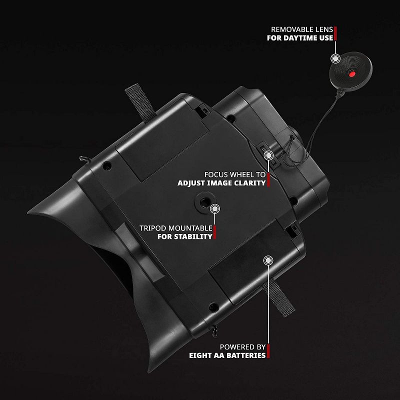 Hike Crew Digital Night Vision Binoculars, Large LCD Screen with 7 Levels of Brightness for 100% Darkness, 2X Digital Zoom, Infrared Night Goggles for Hunting