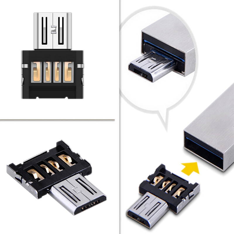 2X Micro USB Male to USB Female OTG Adapter Converter For Android Tablet Phone