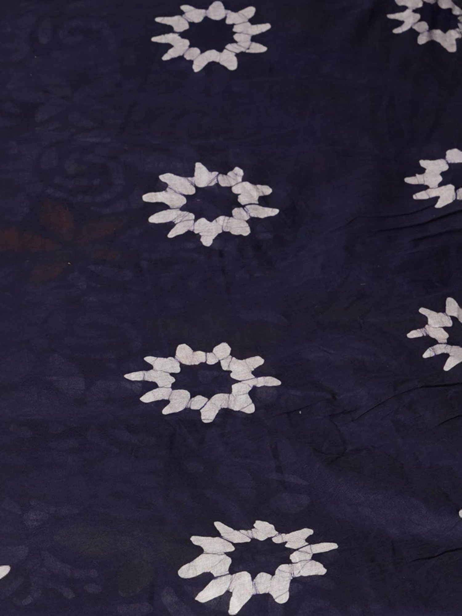 Unnati Silks Navy Cotton Printed Saree With Unstitched Blouse