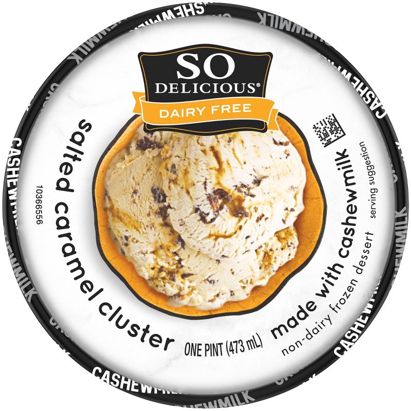 So Delicious Dairy Free Cashew - Salted Caramel Cluster Frozen Dessert - 16oz
