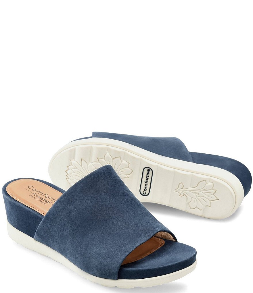 Comfortiva Pax Nubuck Wrapped Wedge Slides