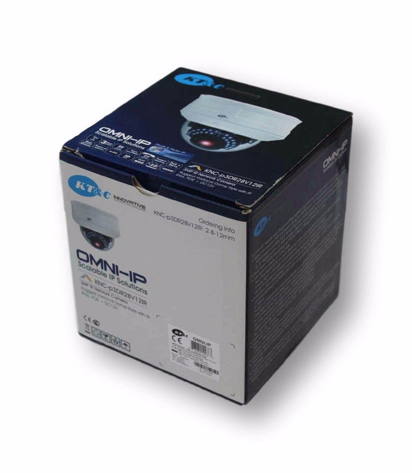 KT&C OMNI-IP KNC-p3DR28V12IR 3MP Network IR Rugged Dome Camera, Plug-and-Play, 2.8-12mm, 24 LED