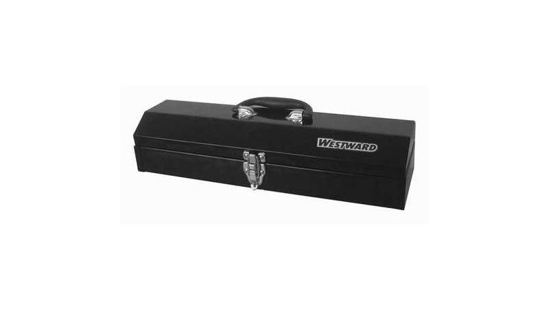 WESTWARD 44ZJ85 19-1/4"W Steel, Black Portable Tool Box, Powder Coated, 4"H