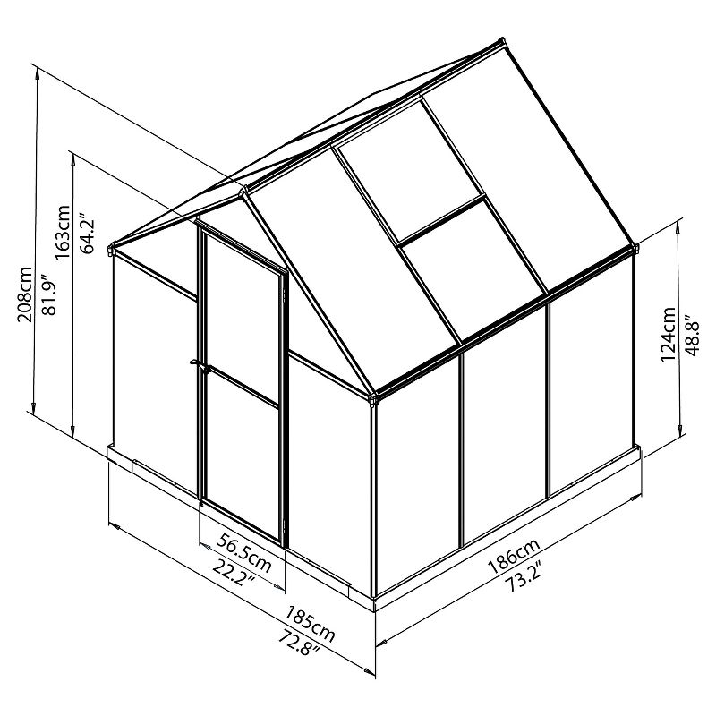 6' x 6' x7' Nature Greenhouse - Forest - Palram