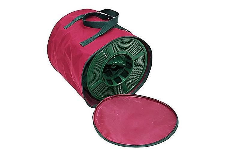 Northlight 12" Green and Red Christmas Light Storage Bag with 4 Large Storage Reels