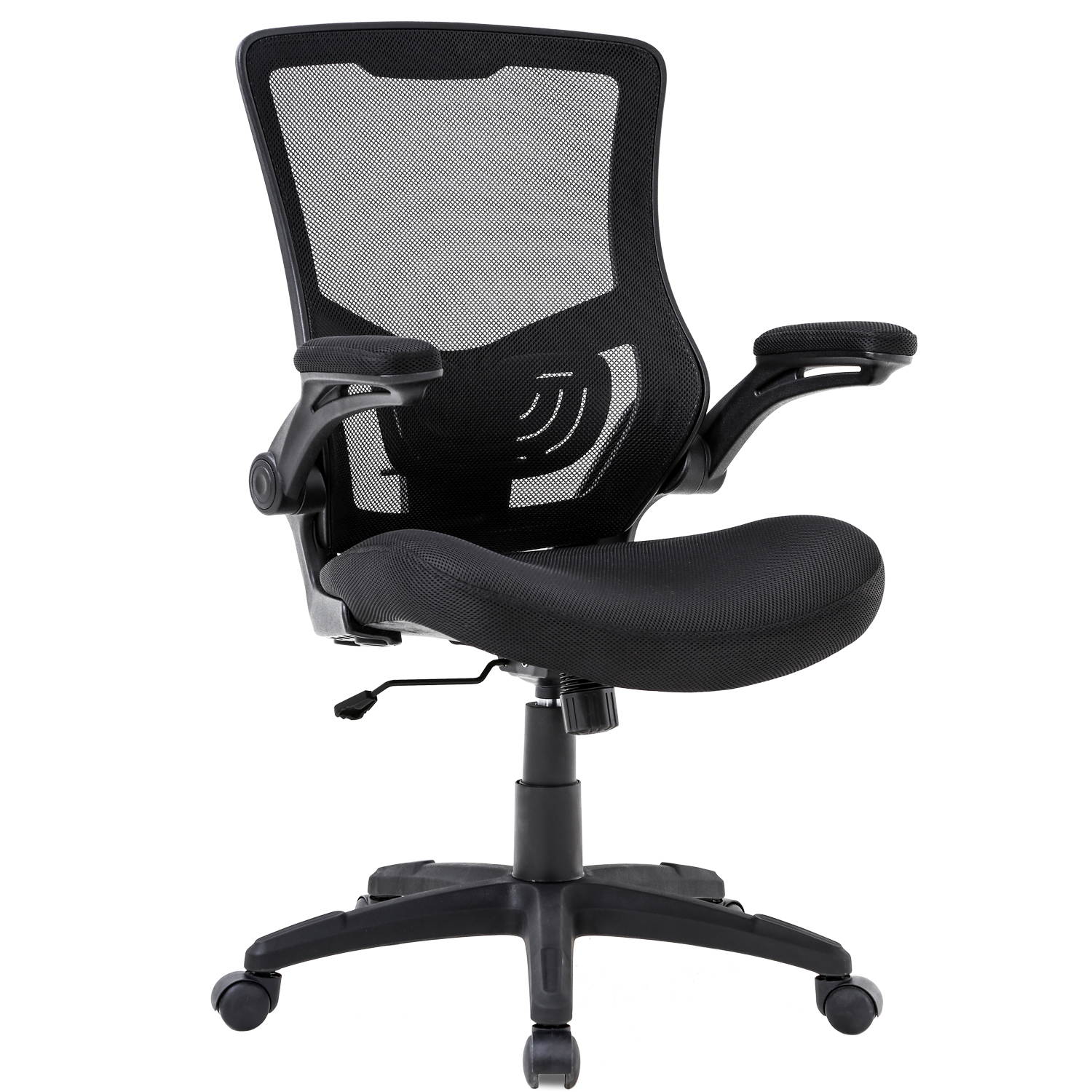 Home Office Chair Desk Chair Mesh Computer Chair with Lumbar Support Flip Up Arms&nbsp;Modern Task Chair Adjustable Swivel Rolling Executive Mid Back Ergonomic Chair For Adults, Black