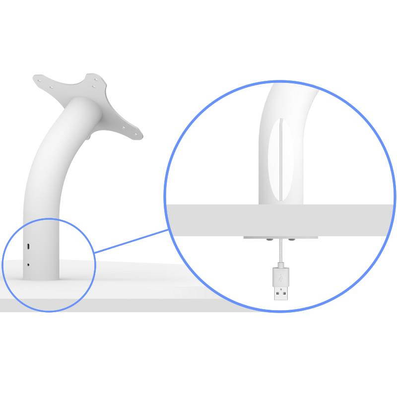 VidaMount White Enclosure and Fixed Neck Wall/Table Surface Mount [Bundle] compatible with iPad Pro 12.9" (1st/2nd Gen)