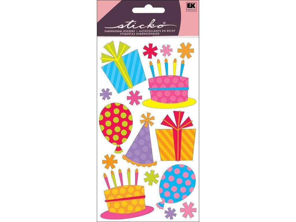 Sticko Classic Stickers-Glitter Fun Party & Balloons