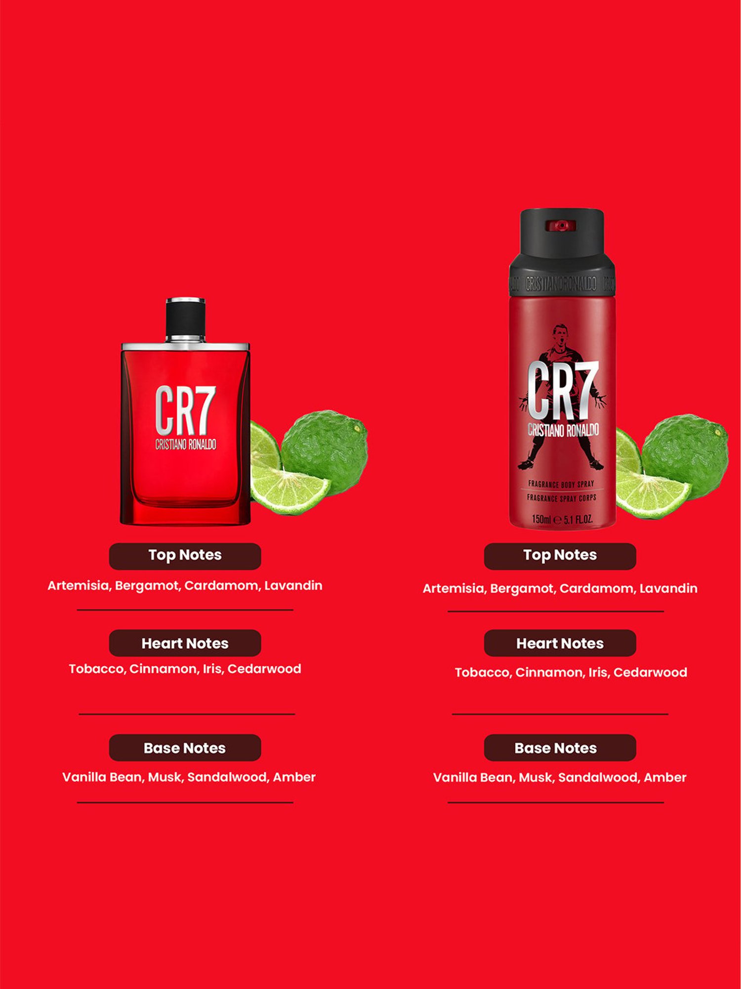 Cristiano Ronaldo CR7 Eau de Toilette & Fragrance Body Spray Combo