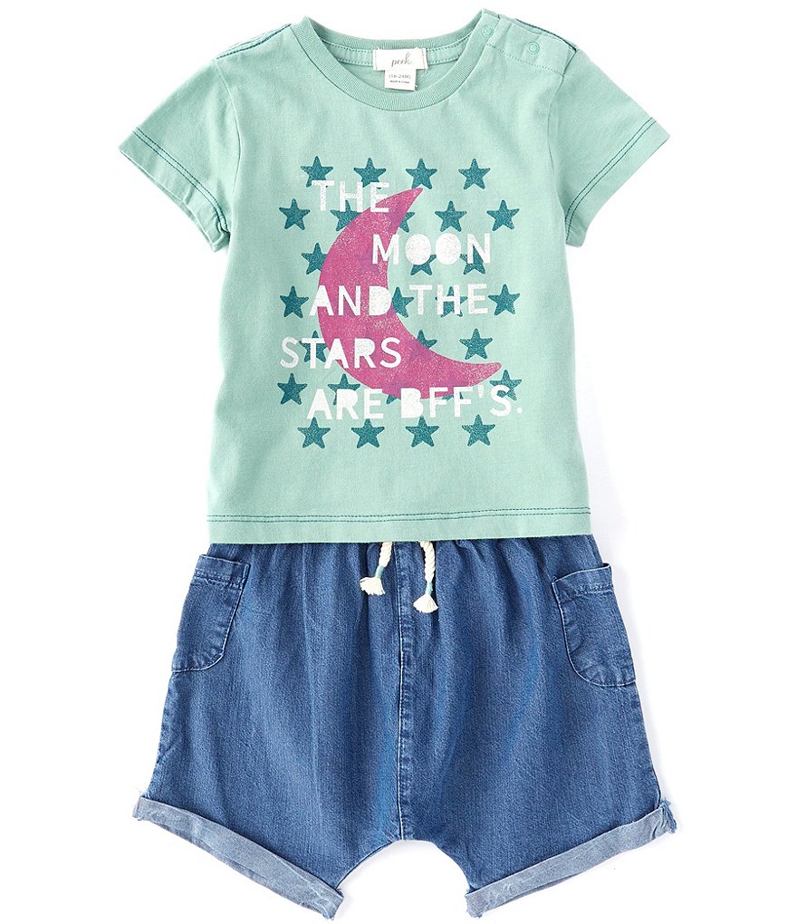 Peek Baby Boys 3-24 Months Short-Sleeve Graphic Tee & Knit Cargo Shorts Set