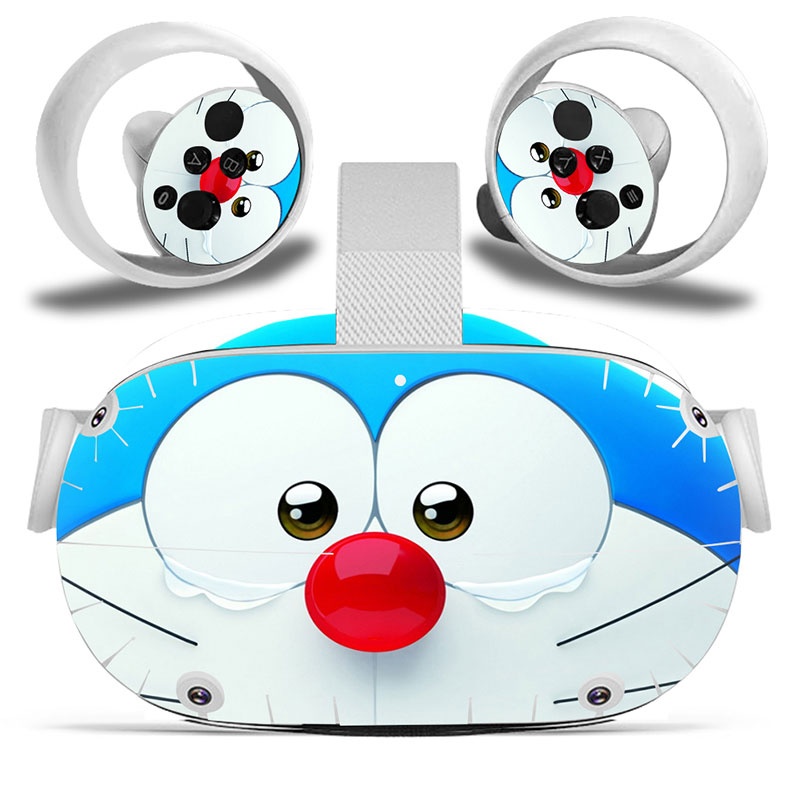 Amify Vinyl Skin Sticker for Oculus Quest 2 VR Headset Controller PVC Decals Cute Cartoon Wrap Cover for Oculus Quest 2 Accessories