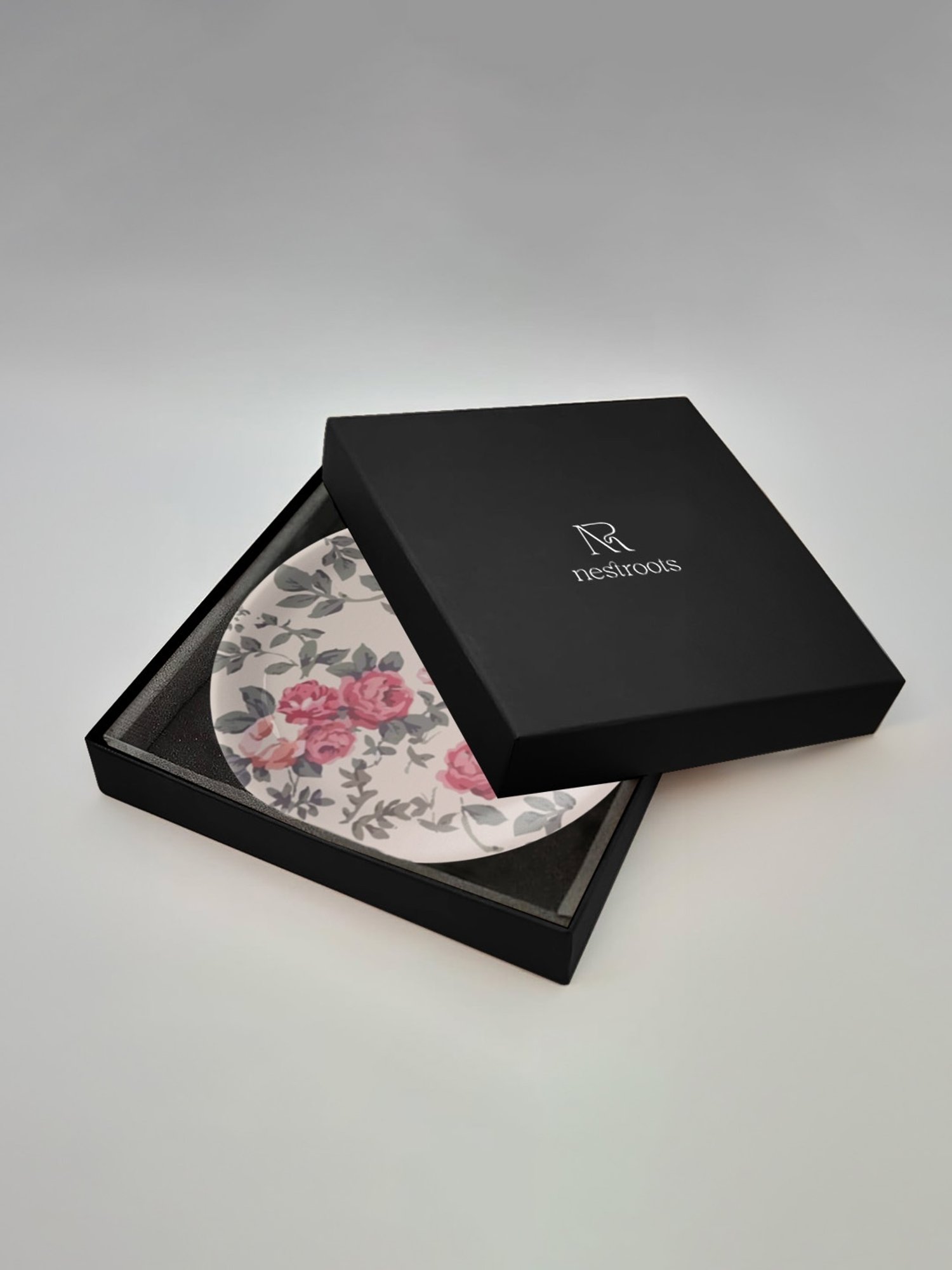 Nestroots English Rose Printed Multicolor Porcelain Wall Plate