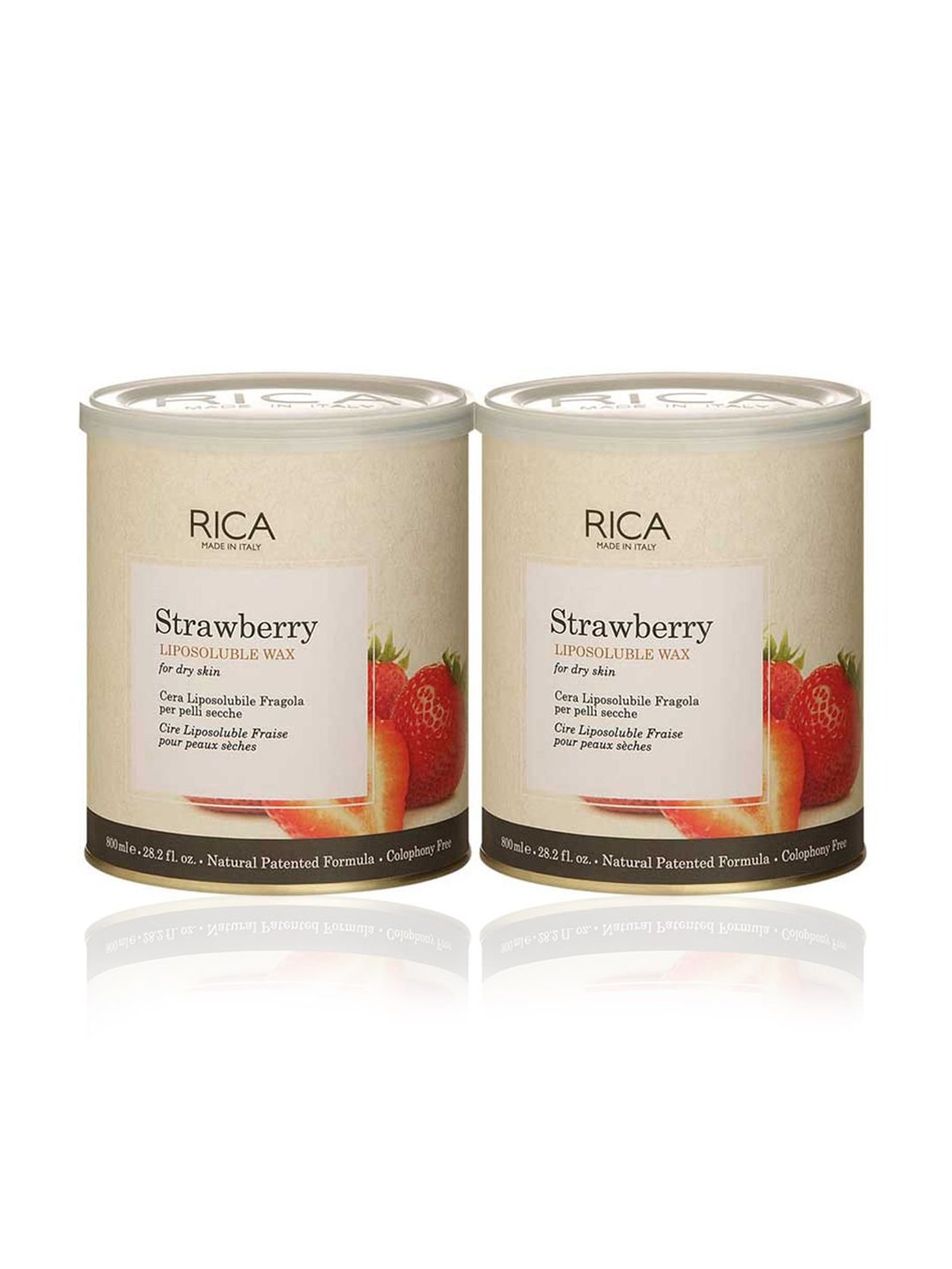 Rica Strawberry Wax For Sensitive Skin Pack of 2 - 1600 ml