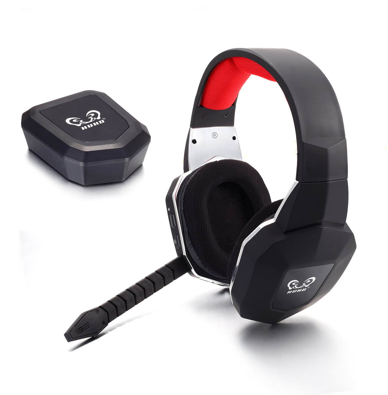 HUHD Professional Original 7.1 Surround Sound 2.4GHz Wireless Optical Fiber Stereo Gaming Headset Headphones for Xbox One PS4 PS3 PC