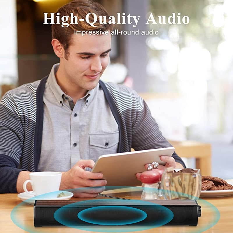 Portable Sound bar for PC  Wired amp Wireless Home Theater Audio Bluetooth Speaker with Remote ControlTF Card Surround Soundbar for PCPhonesTablets
