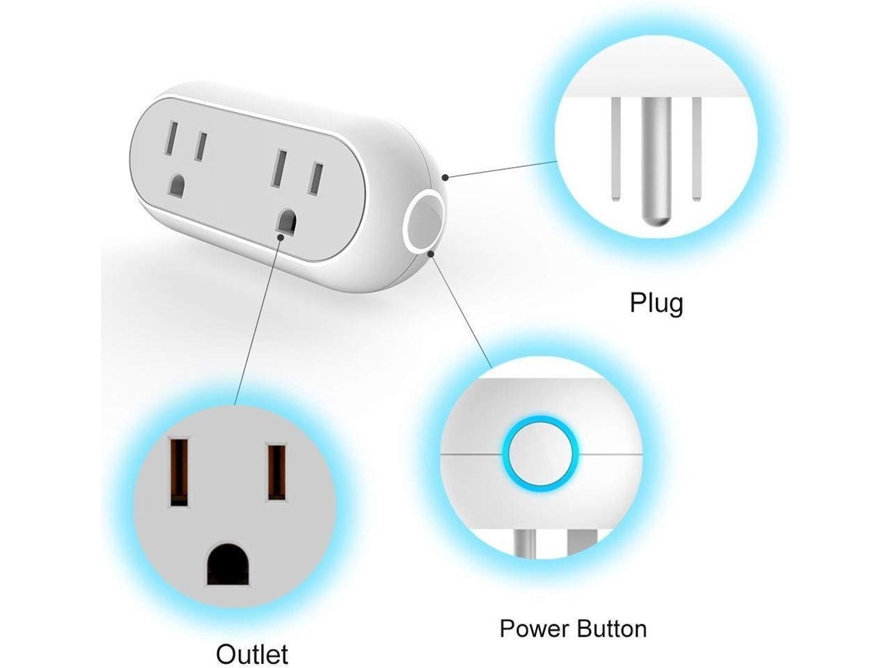 Smart Light Bulbs, Alexa Light Bulb, Smart Bulbs that Work with Alexa & Google Assistant, WiFi Light Bulbs A19 Daylight (5000K) No Hub Required, 800LM 60W Equivalent High CRI>90, 2 Pack