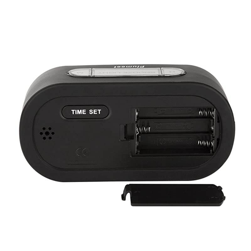 Alarm Clock Plumeet Large Digital LCD Travel Alarm Clocks with Snooze and Night Light Ascending Sound and Handheld Sized Best Gift for Black