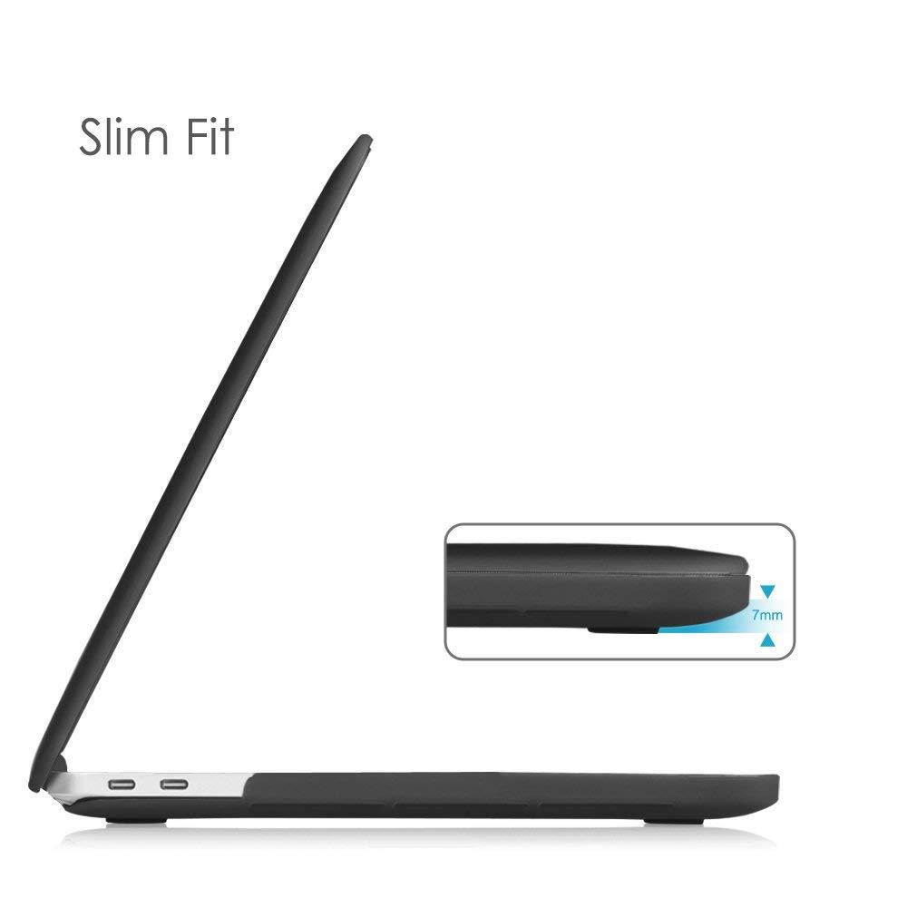 Fintie MacBook Pro 13 Case (2018 & 2017 & 2016 Release) - Protective Snap On Hard Shell Cover for Newest 13-inch MacBook Pro 13" A1989/A1706/A1708 with/Without Touch Bar and Touch ID, Frost Black