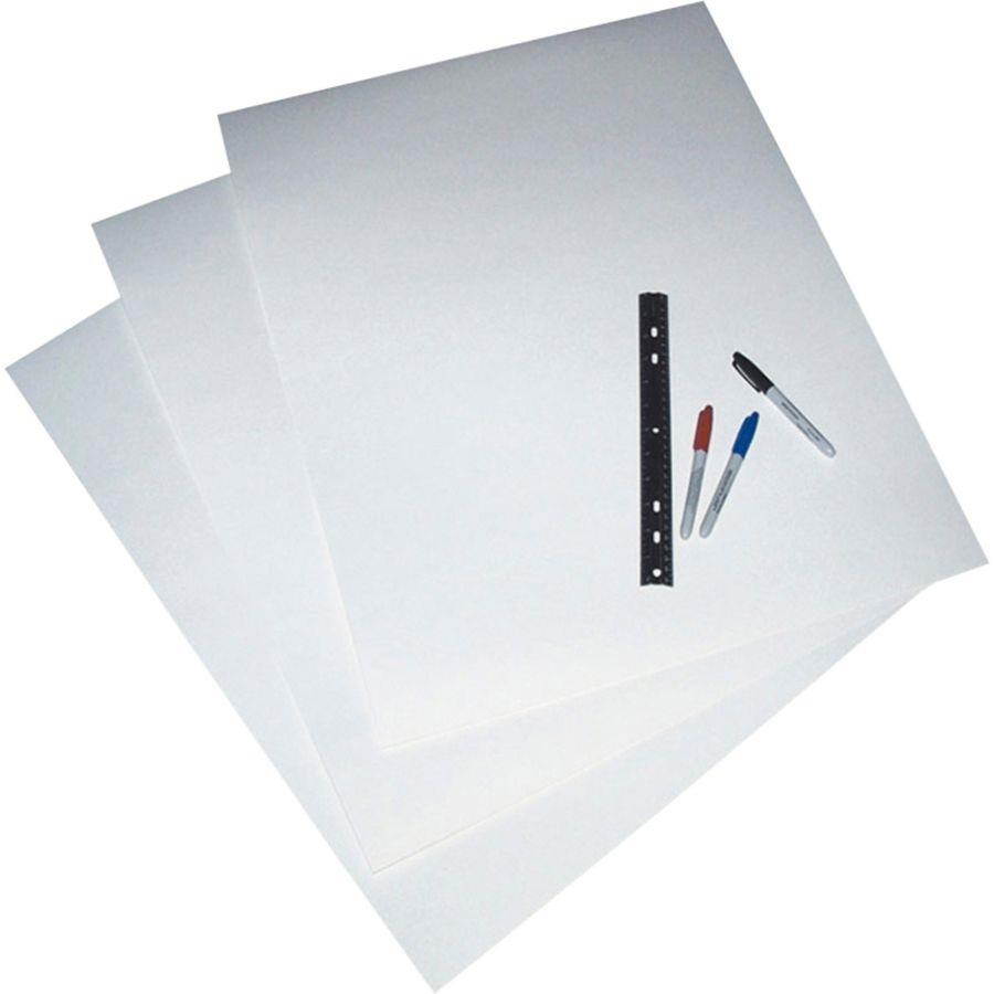 Pacon&reg; Peacock&reg; 100% Recycled Railroad Board, 22" x 28", 4-Ply, White, Pack Of 25