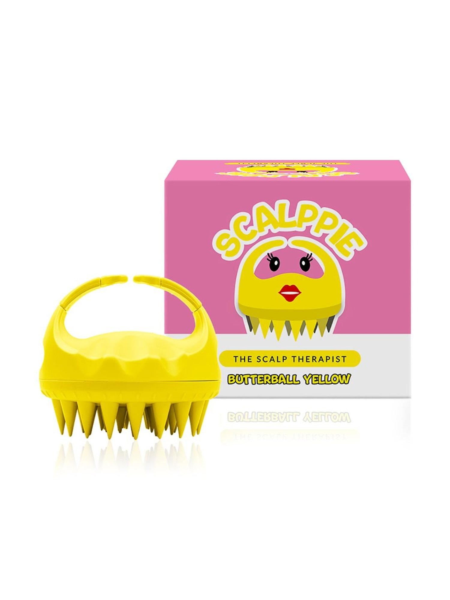 Scalppie Butterball Yellow Hair Shampoo Brush & Scalp Massager