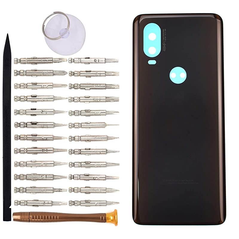 Gradient P50 Glass Back Battery Case withPreCut Adhesive Replacement for Motorola One Vision XT19701