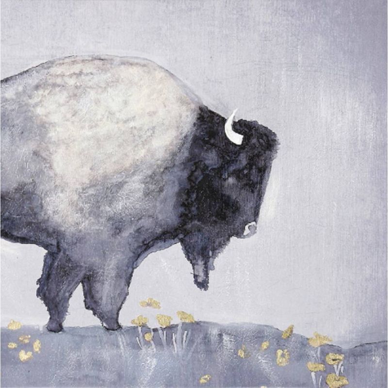 Buffalo Stance Painted on Stretched Unframed Wall Canvas - StyleCraft