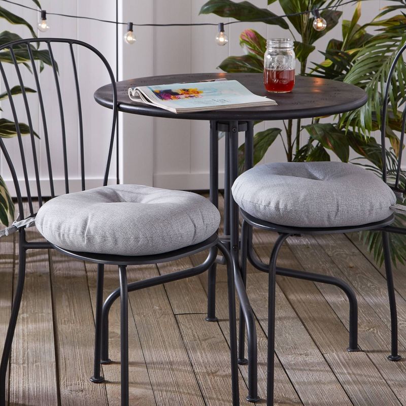 2pk Outdoor Bistro Seat Cushions Heather Gray - Kensington Garden