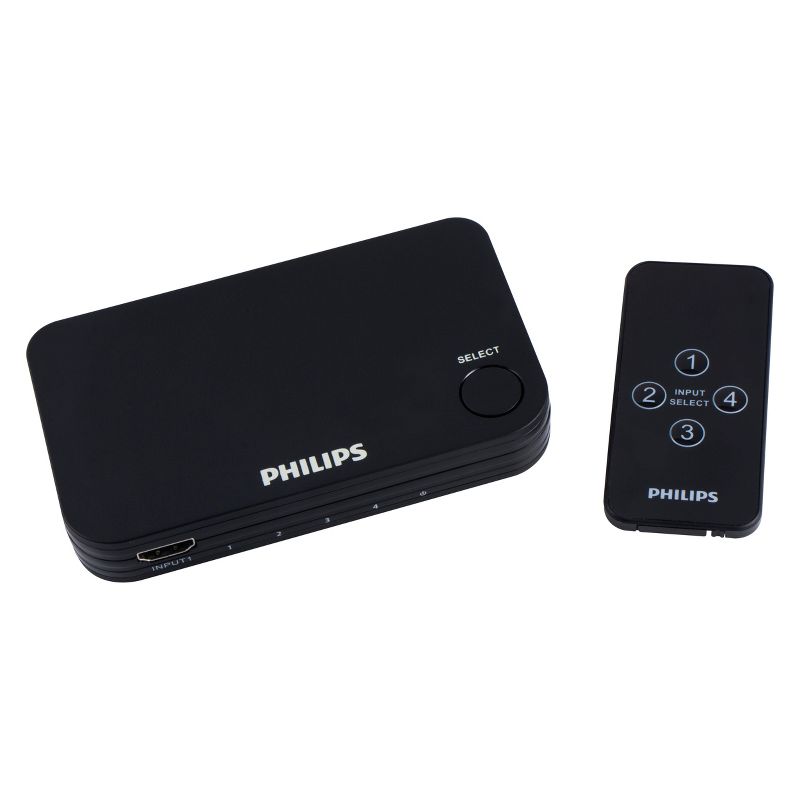 Philips 3 Port HDMI Switch - Black