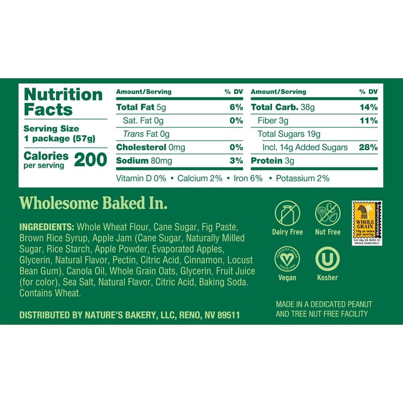 Nature's Bakery Apple Cinnamon Fig Bar - 6ct