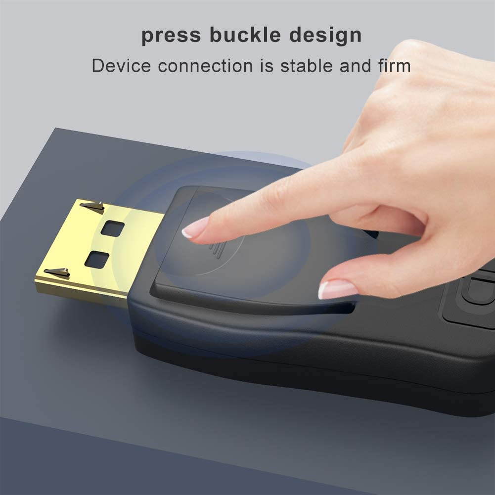 4K DisplayPort to HDMI Cable 6ft, Gold-Plated DP Displayport Male to HDMI Male Audio Video Cable for Lenovo, HP, DELL, GPU, AMD, ASUS, 6 Feet, Black