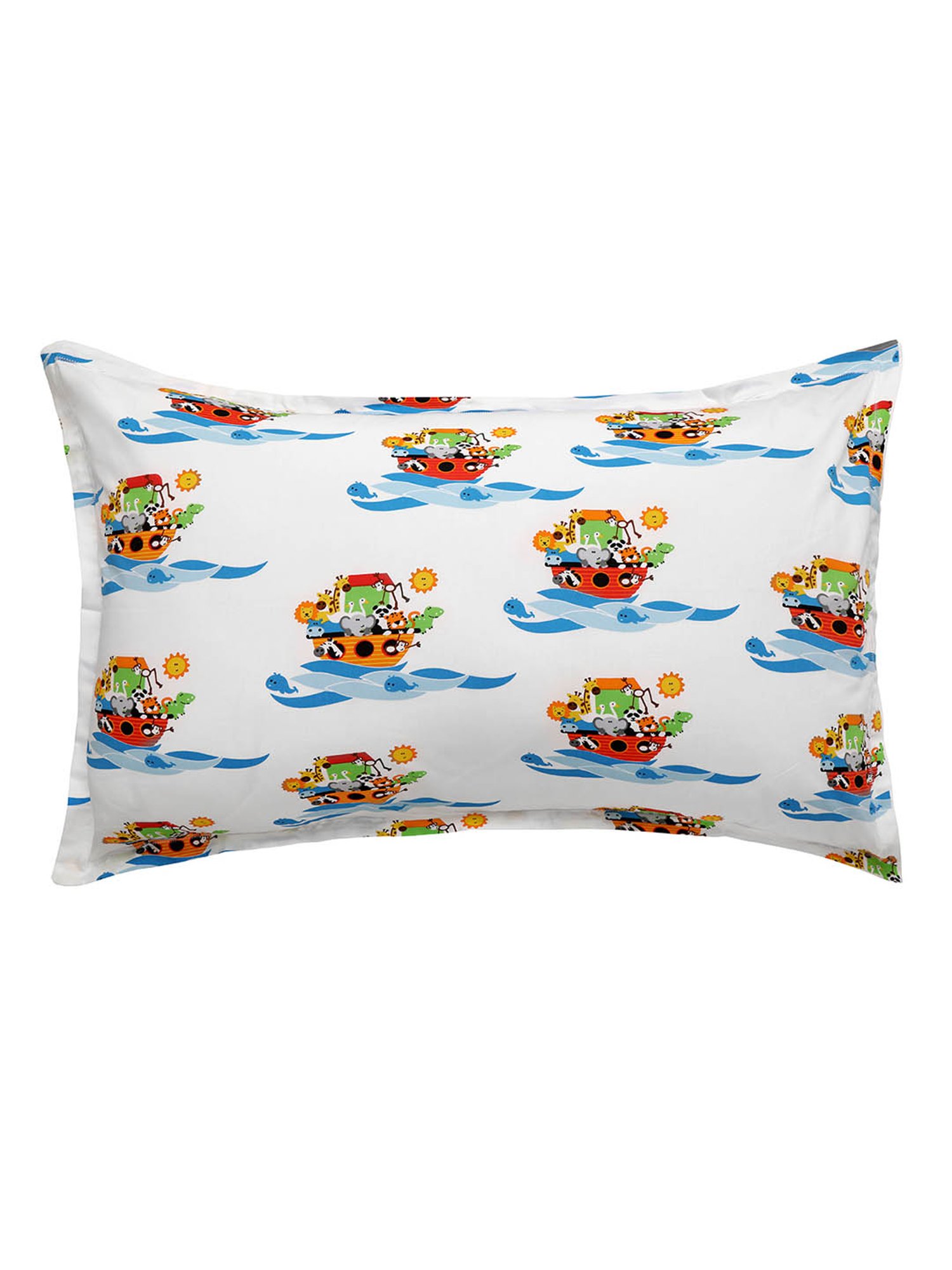 Nigh Nigh Noah Multicolor Cotton 300 TC Kids Bed Linen Set